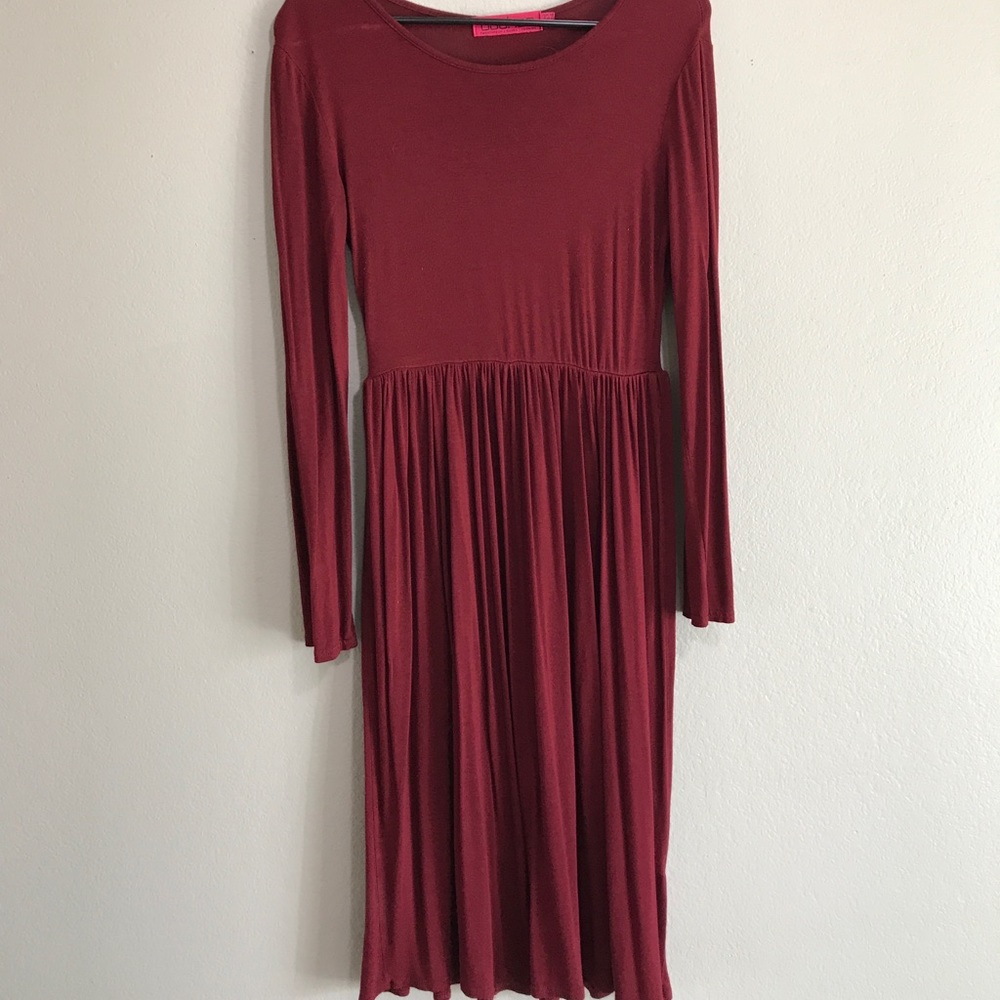 Burgundy midi dress